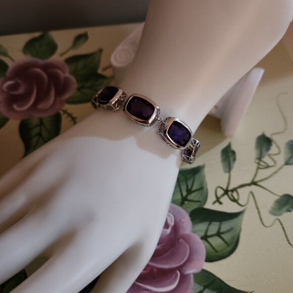 JTV African Amethyst Silver Bolo Bracelet - Picture 5 of 6